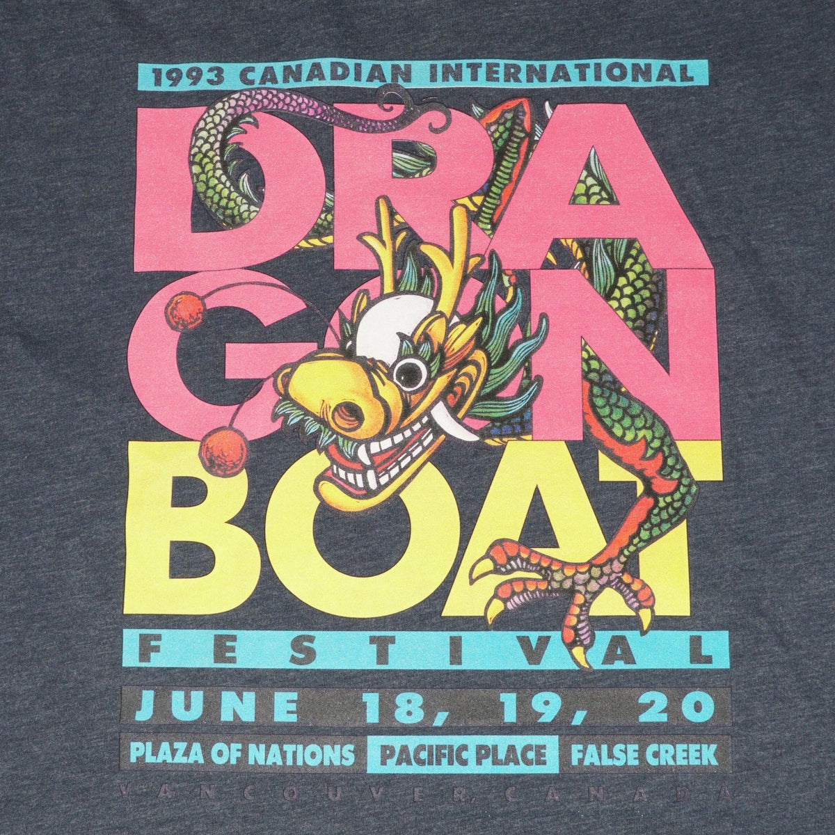 1989 Dragon Boat Festival Charcoal Heather Ringspun T-Shirt