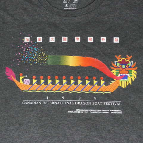 1989 Canadian International Dragon Boat Festival - Charcoal Heather Ringspun T-Shirt